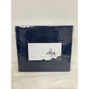 Sky 100% Cotton Percale KING Sheet Set Navy New